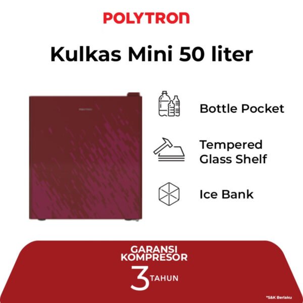 Polytron kulkas portable 1 pintu PRH-51R/X
